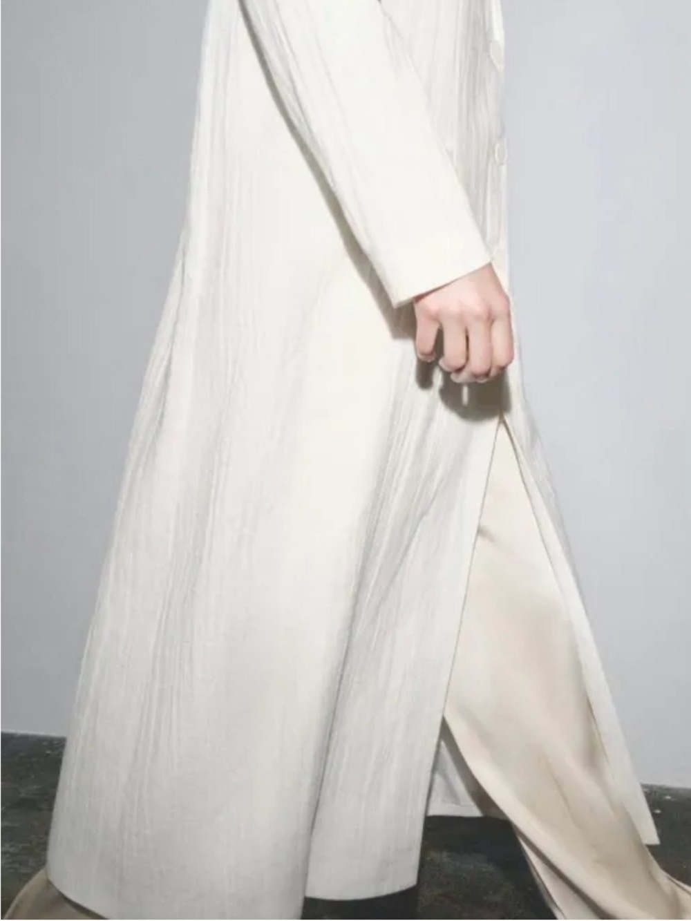 New with tags! Zara Versatile Linen Long Button Front Coat/Blazer/Dress - Picture 2 of 5